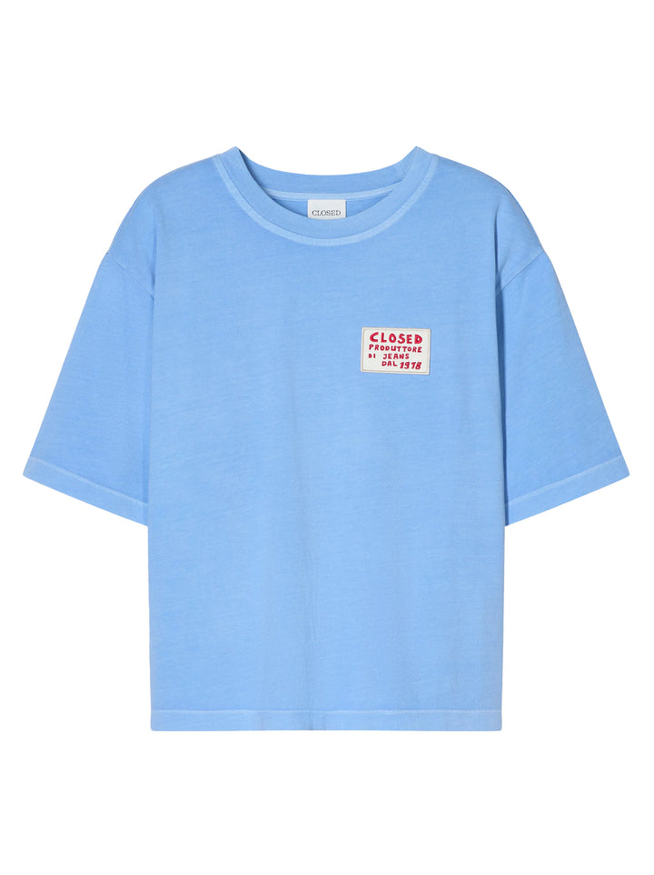 Closed Relaxed T‑shirt – Blauw-100% katoen-DAMES TOPS & BLOUSES-Blauw