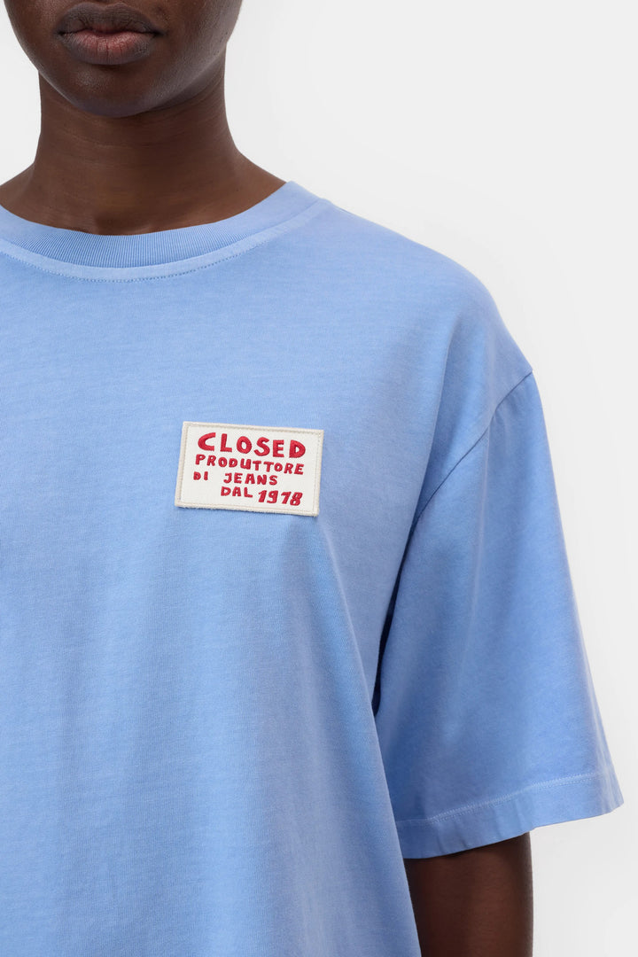 Closed Relaxed T‑shirt – Blauw-100% katoen-DAMES TOPS & BLOUSES-Blauw