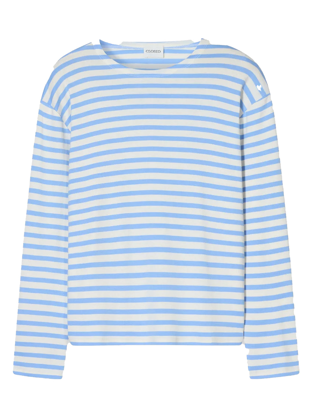 Closed Relaxed T‑shirt Lange Mouw – Blauw-50% katoen, 50% modal-DAMES TOPS & BLOUSES-Blauw