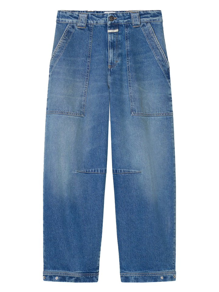 Closed Rhannon Barrel Fit Jeans – Blauw-99% katoen, 1% elastaan-DAMES BROEKEN-Blauw