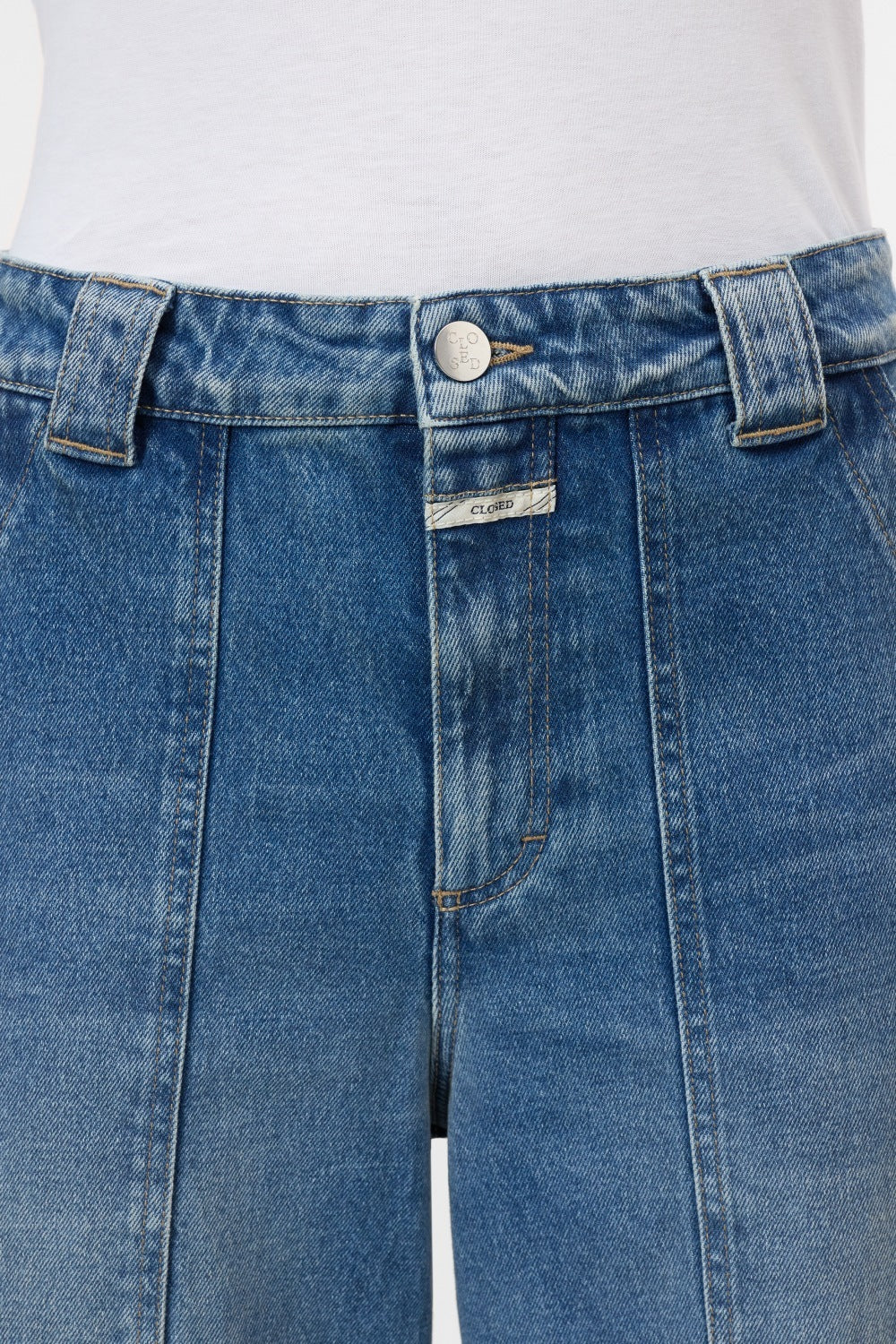 Closed Rhannon Barrel Fit Jeans – Blauw-99% katoen, 1% elastaan-DAMES BROEKEN-Blauw