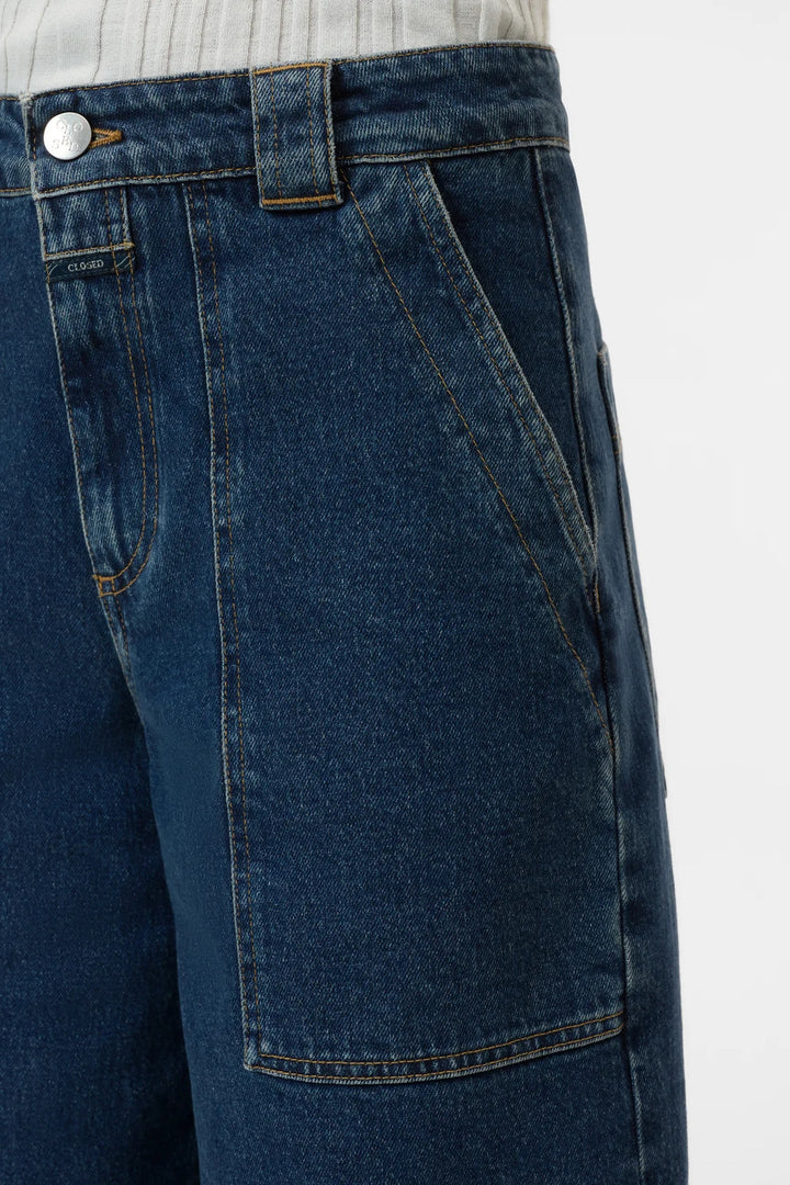 Closed Rhannon Barrel Jeans – Blauw-99% katoen, 1% elastaan-DAMES BROEKEN-Blauw
