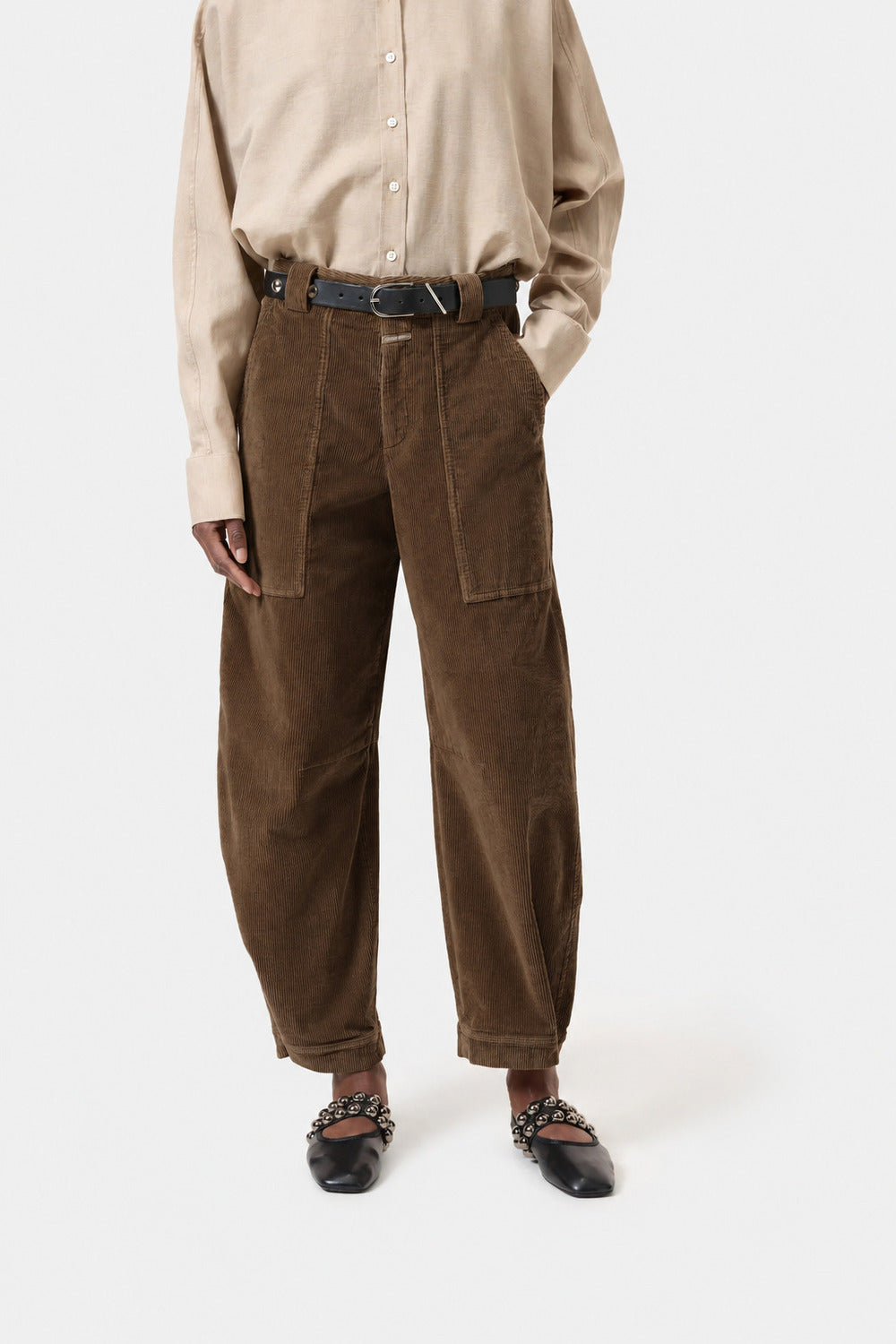 Closed Rhannon pantalon – Bruin-97% katoen, 3% elastaan-DAMES BROEKEN-Bruin