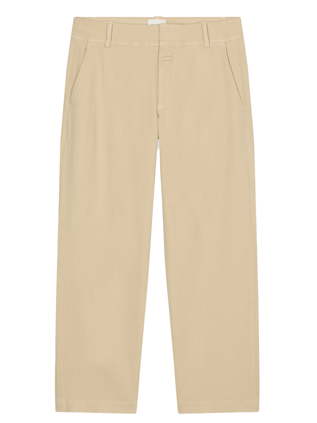Closed Serandon Straight Fit Cropped Leg Pantalon -49% katoen, 31% linnen, 19% lyocell, 1% elastaan-DAMES BROEKEN-Beige