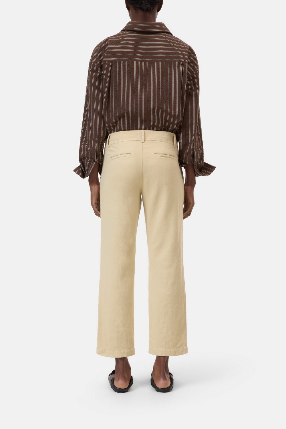 Closed Serandon Straight Fit Cropped Leg Pantalon -49% katoen, 31% linnen, 19% lyocell, 1% elastaan-DAMES BROEKEN-Beige