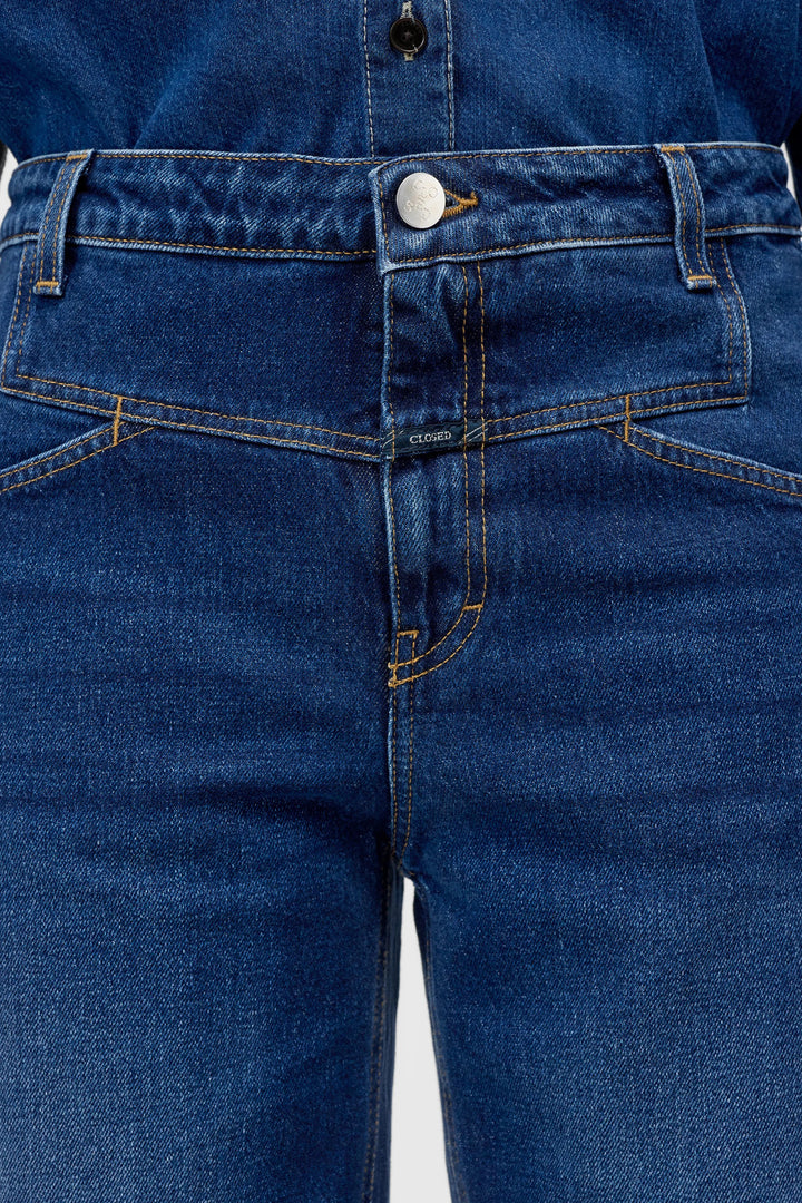 Closed Stover-X Relaxed Jeans – Blauw-99% katoen, 1% elastaan-DAMES BROEKEN-Blauw