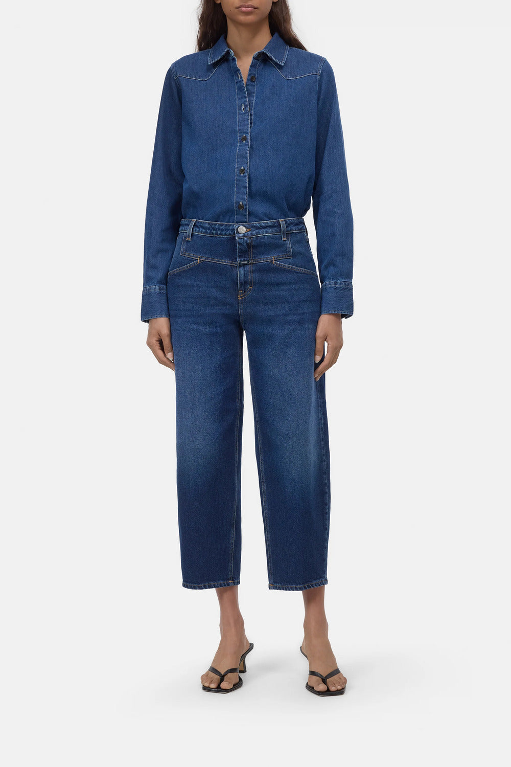 Closed Stover-X Relaxed Jeans – Blauw-99% katoen, 1% elastaan-DAMES BROEKEN-Blauw
