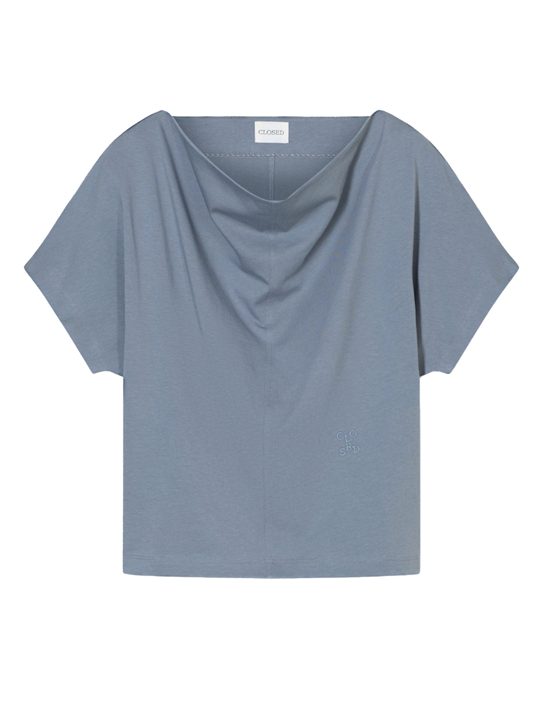Closed T‑shirt Korte Mouw – Grijs-100% katoen-DAMES TOPS & BLOUSES-Grijs