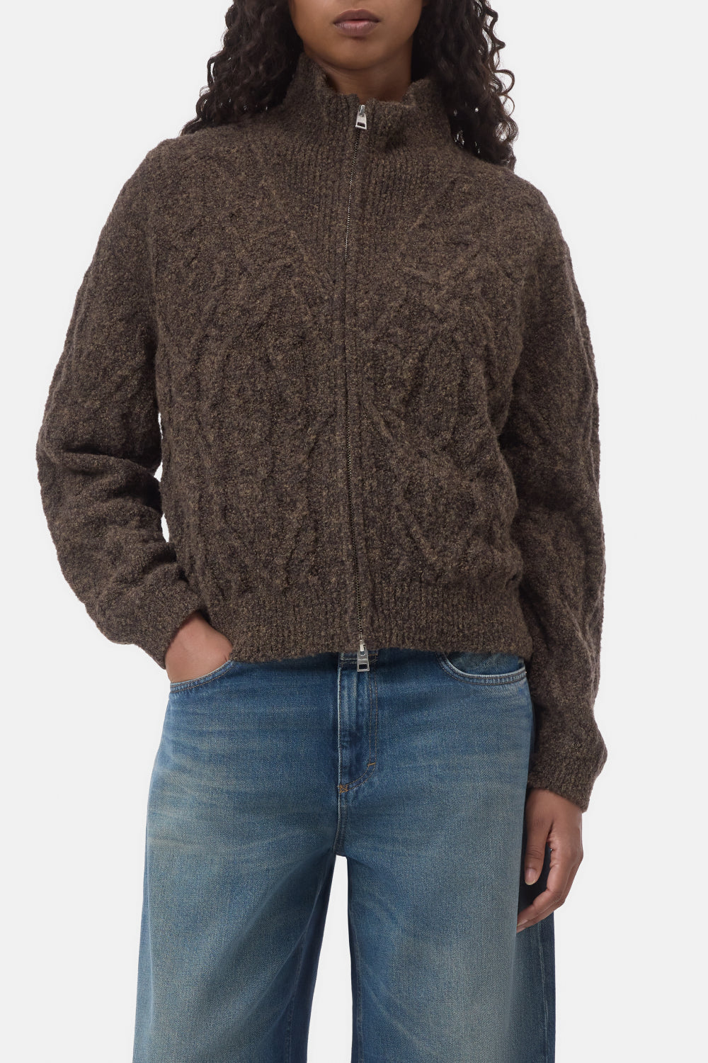 Closed Troyer zip vest – Bruin-54% wol, 28% polyamide, 18% acryl-DAMES TRUIEN & VESTEN-Bruin