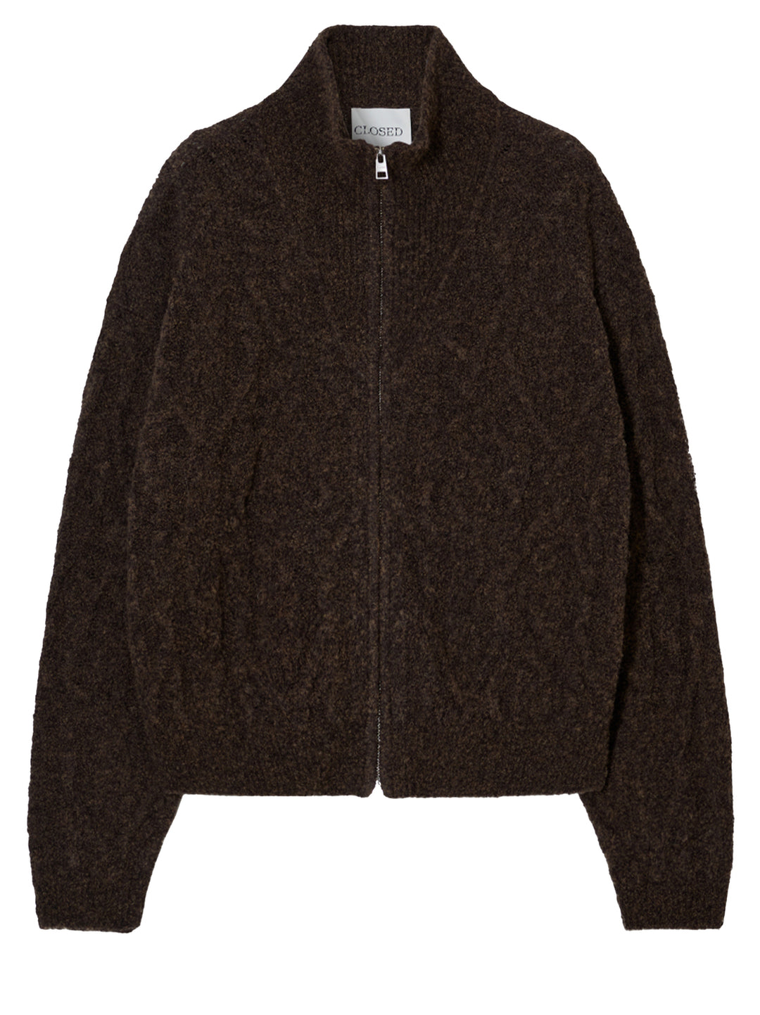 Closed Troyer zip vest – Bruin-54% wol, 28% polyamide, 18% acryl-DAMES TRUIEN & VESTEN-Bruin