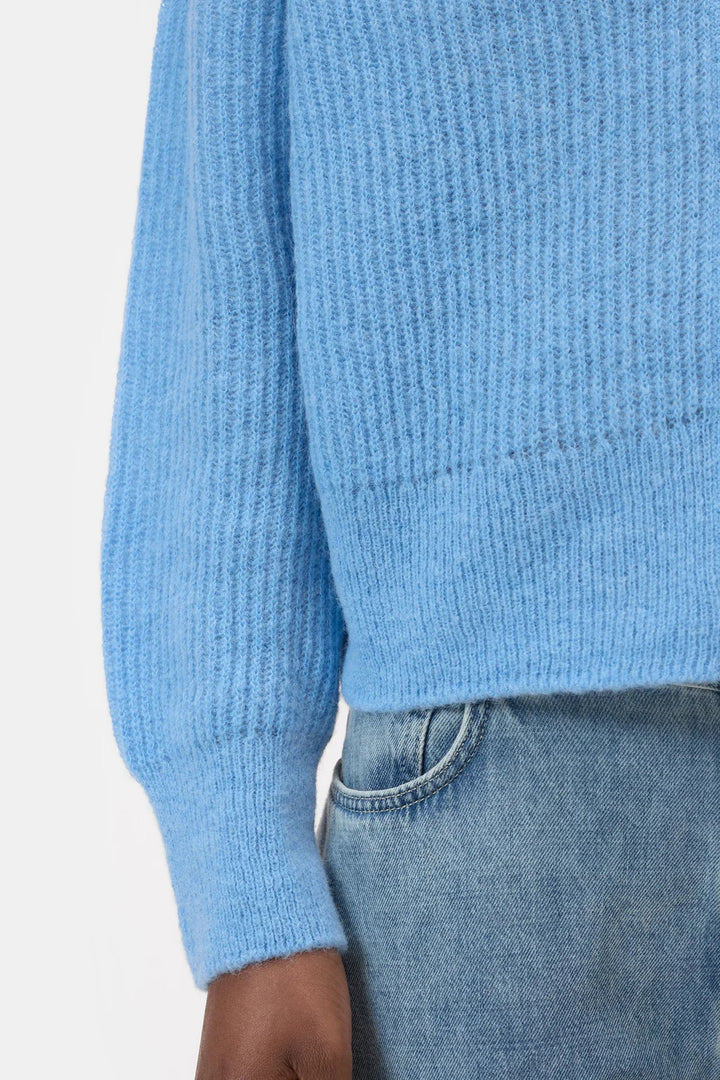 Closed Vest – Blauw-49% alpaca, 30% nylon, 21% wol-DAMES TRUIEN & VESTEN-Blauw