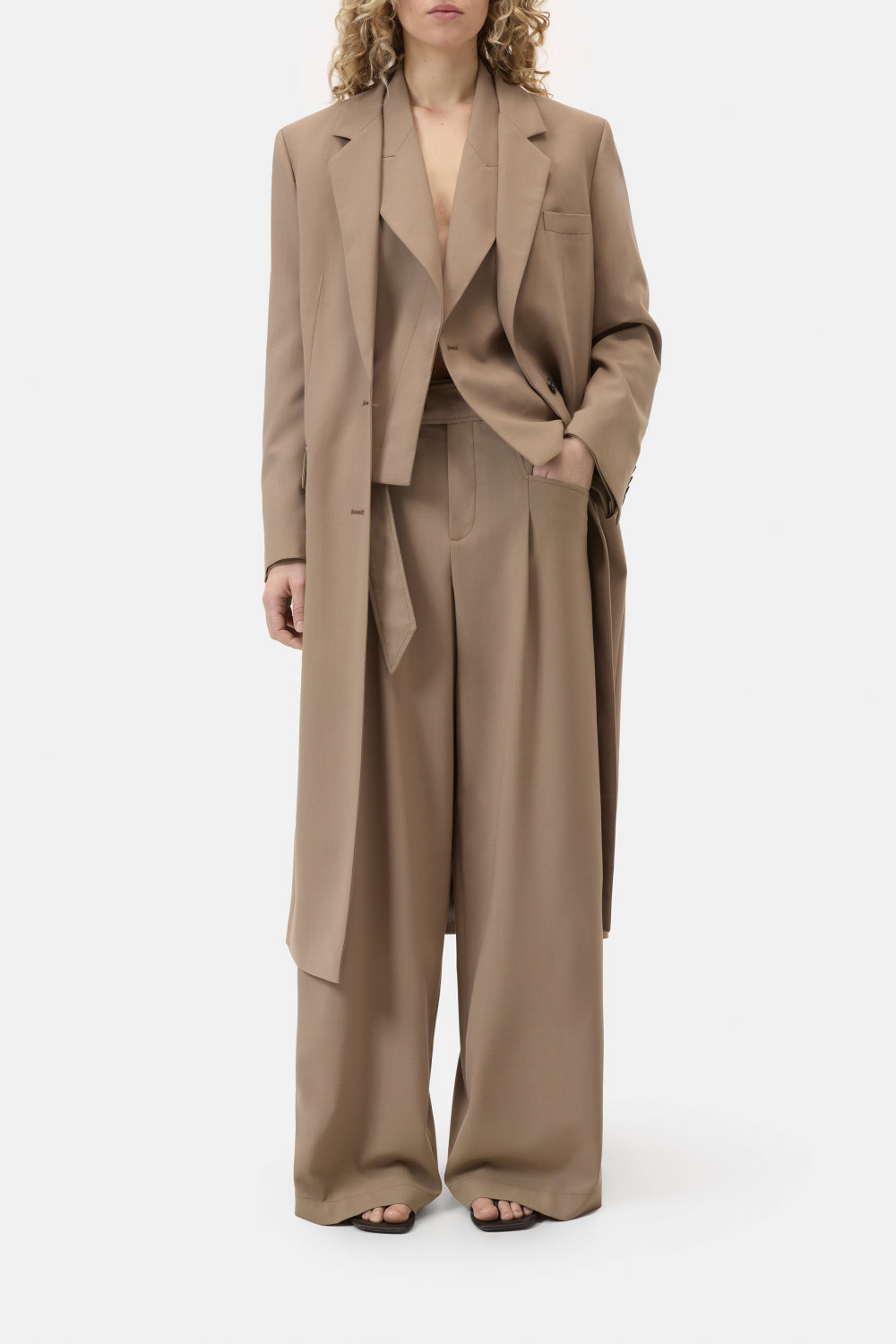 Closed Wes pantalon – Bruin-53% polyester, 43% wol, 4% elastaan-DAMES BROEKEN-Bruin