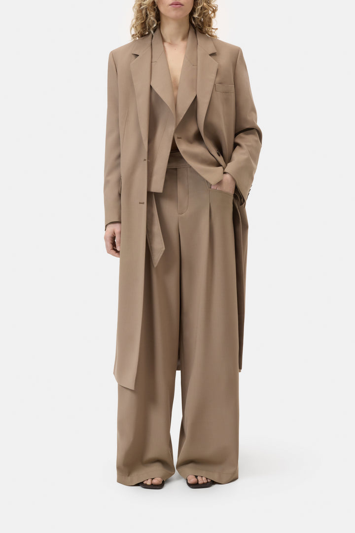 Closed Wes pantalon – Bruin-53% polyester, 43% wol, 4% elastaan-DAMES BROEKEN-Bruin