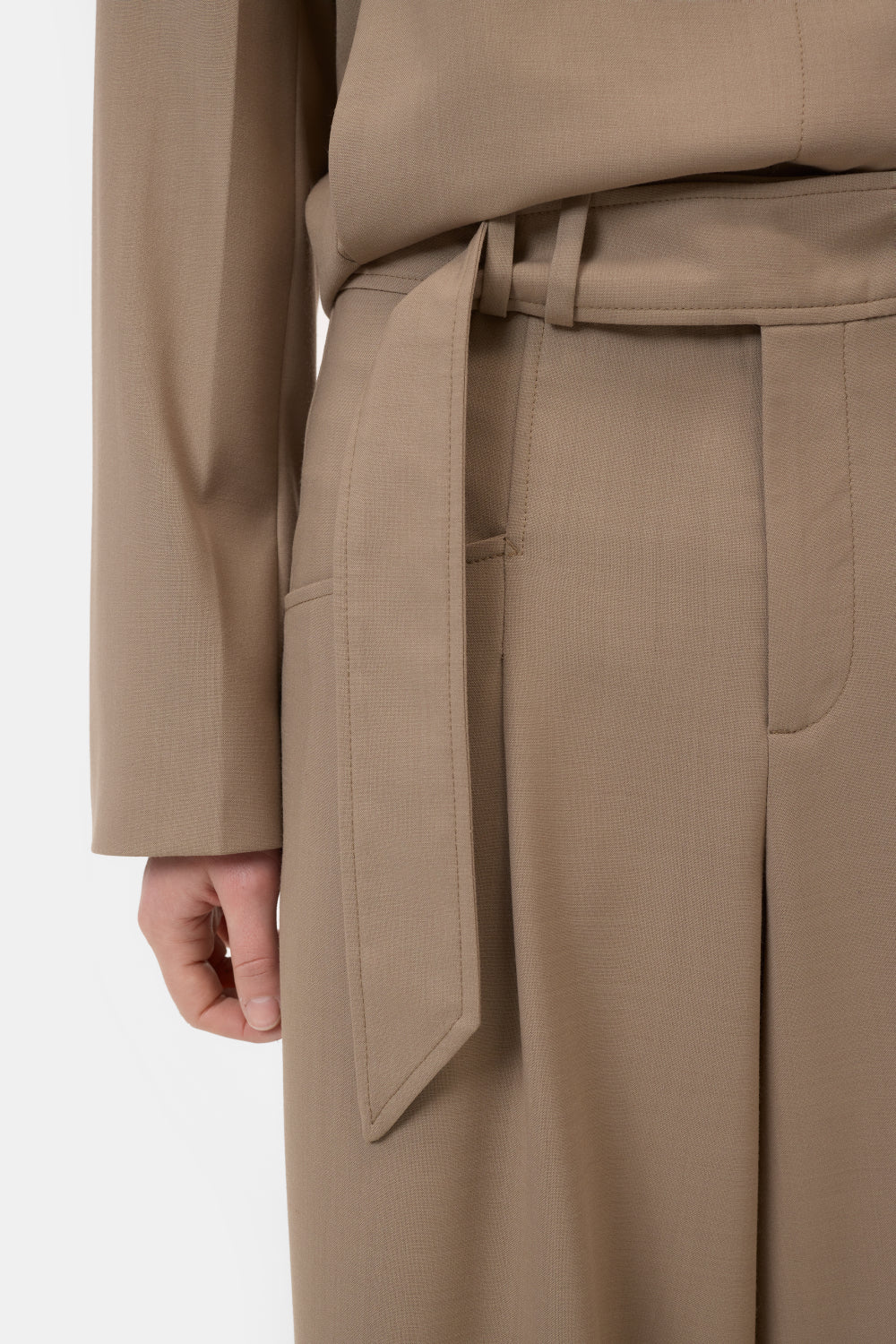 Closed Wes pantalon – Bruin-53% polyester, 43% wol, 4% elastaan-DAMES BROEKEN-Bruin
