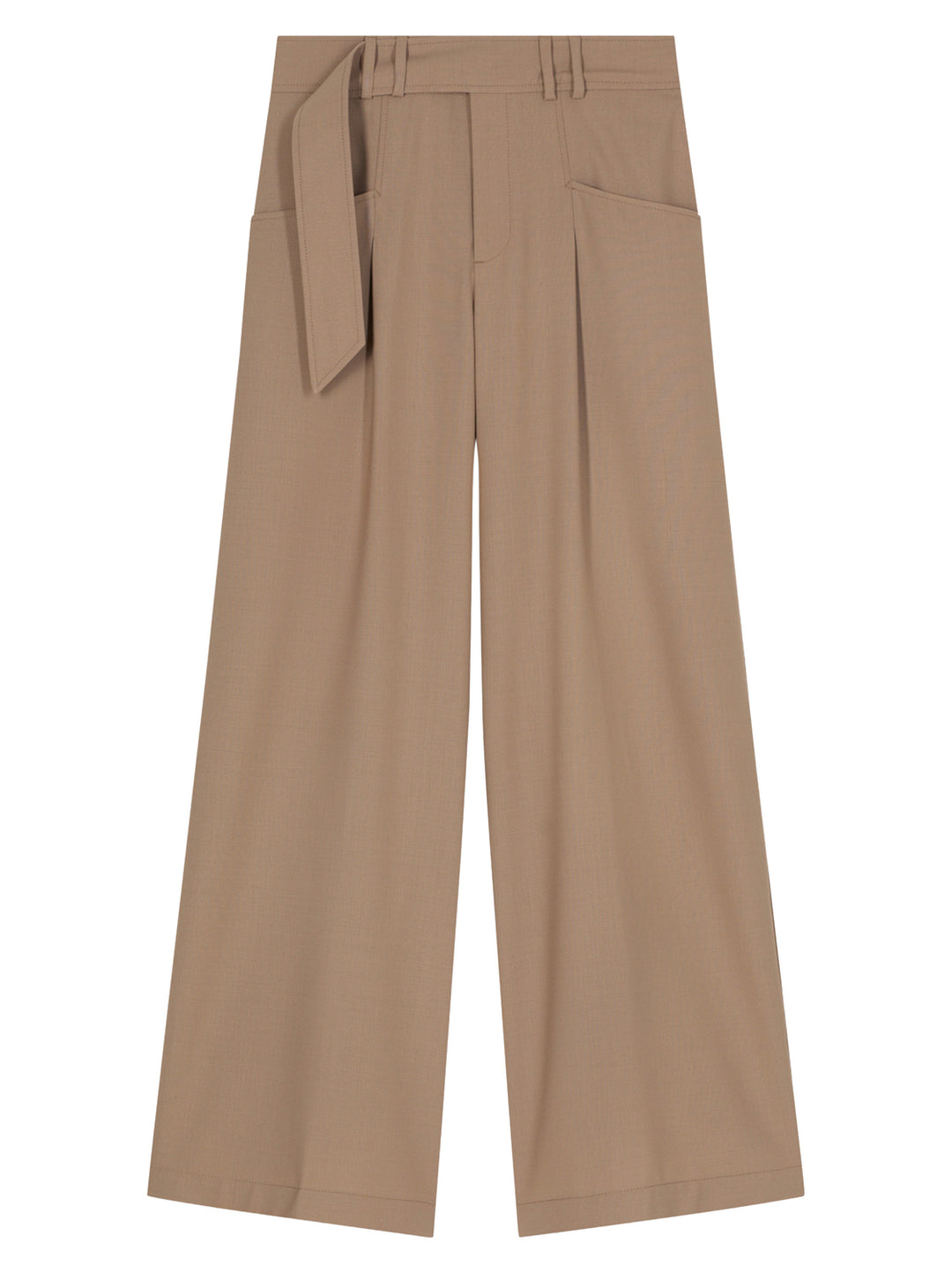 Closed Wes pantalon – Bruin-53% polyester, 43% wol, 4% elastaan-DAMES BROEKEN-Bruin