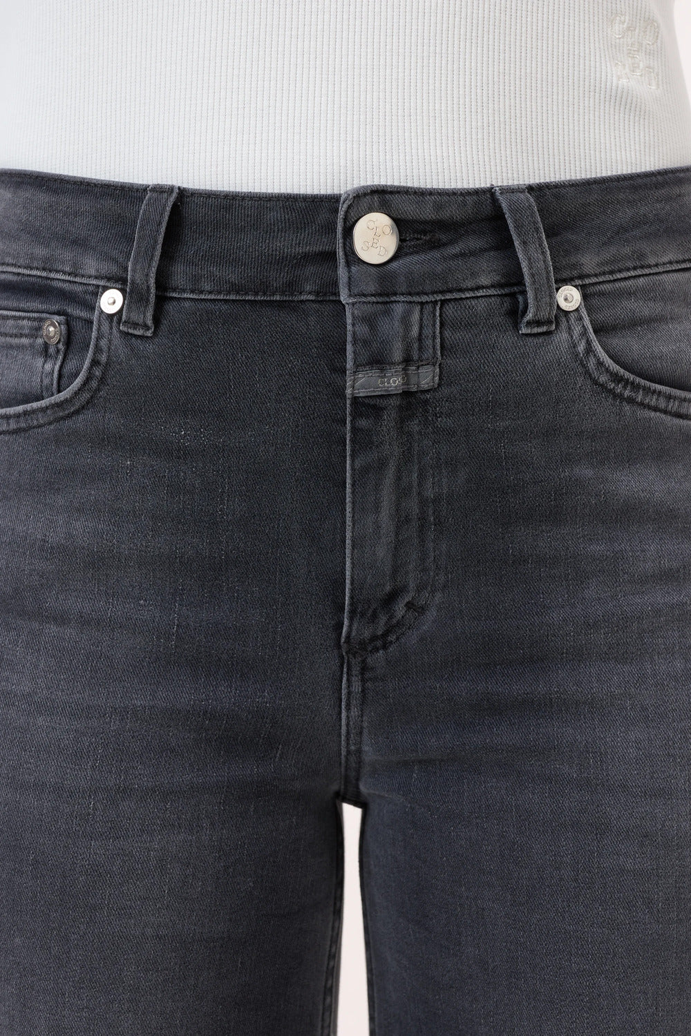 Closed – Wide Jeans Glow Up Grijs-92% katoen, 8% elastaan-DAMES BROEKEN-Grijs