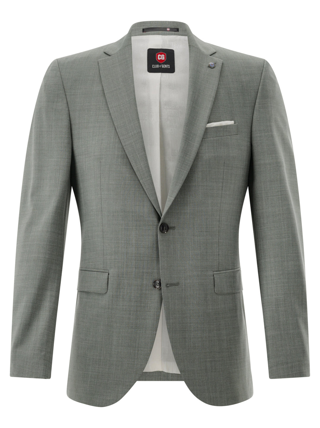 Club of Gents CG Caden colbert-Voering:<br />55% Viscose<br />45% Polyester<br /><br />Buitenmaterial:<br />53% Polyester<br />43% Wol<br />4% Elastaan<br />-HEREN PAKKEN & COLBERTS-Groen