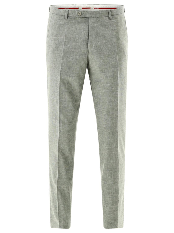 Club of Gents CG PACO pantalon-43% katoen, 26% wol, 18% viskose, 11% linnen, 2% elasthaan-HEREN PAKKEN & COLBERTS-Groen