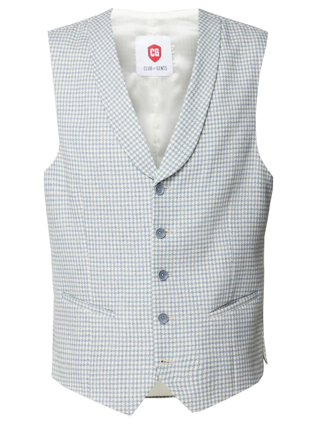 Club of Gents CG PADDY gilet-72% katoen, 28% linnen-HEREN PAKKEN & COLBERTS-Blauw