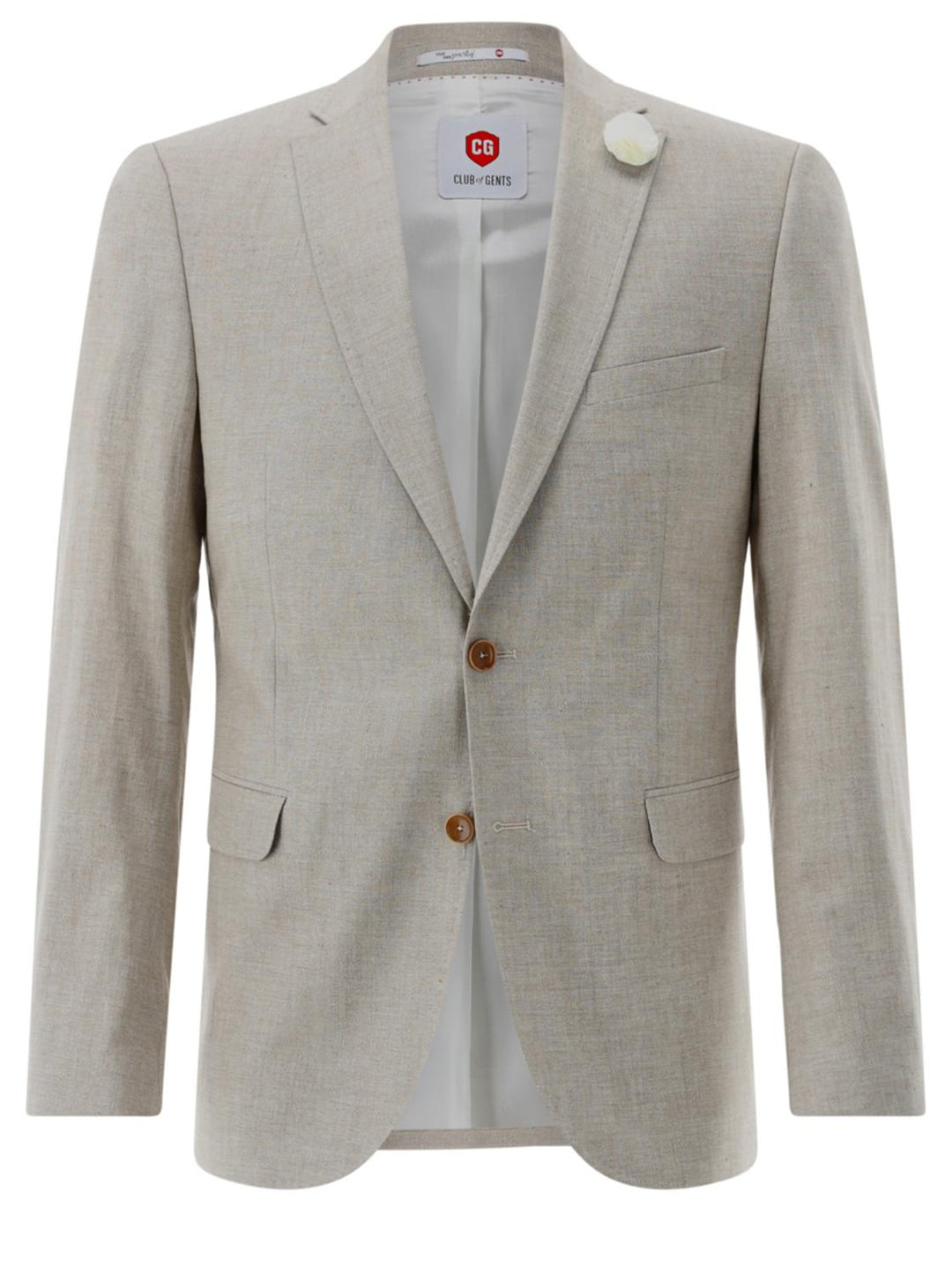 Club of Gents CG PAUL colbert-43% katoen, 26% wol, 18% viskose, 11% linnen, 2% elasthaan-HEREN PAKKEN & COLBERTS-Beige