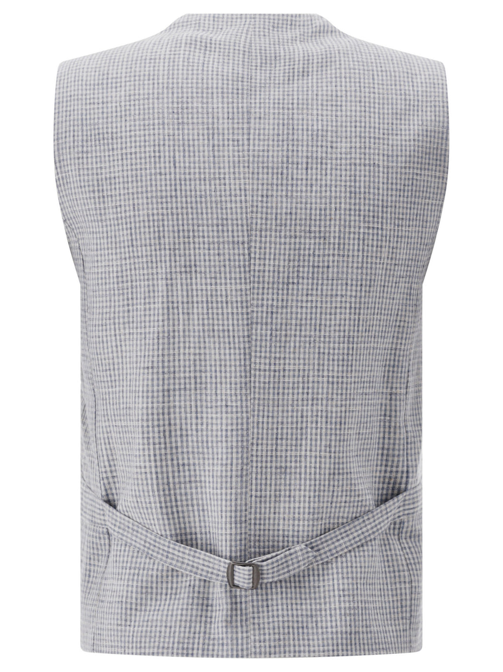 Club of Gents CG Perry Gilet linnen-katoenmix-39% Viscose<br />37% Linnen<br />19% Katoen<br />5% Polyester-HEREN PAKKEN & COLBERTS-Blauw