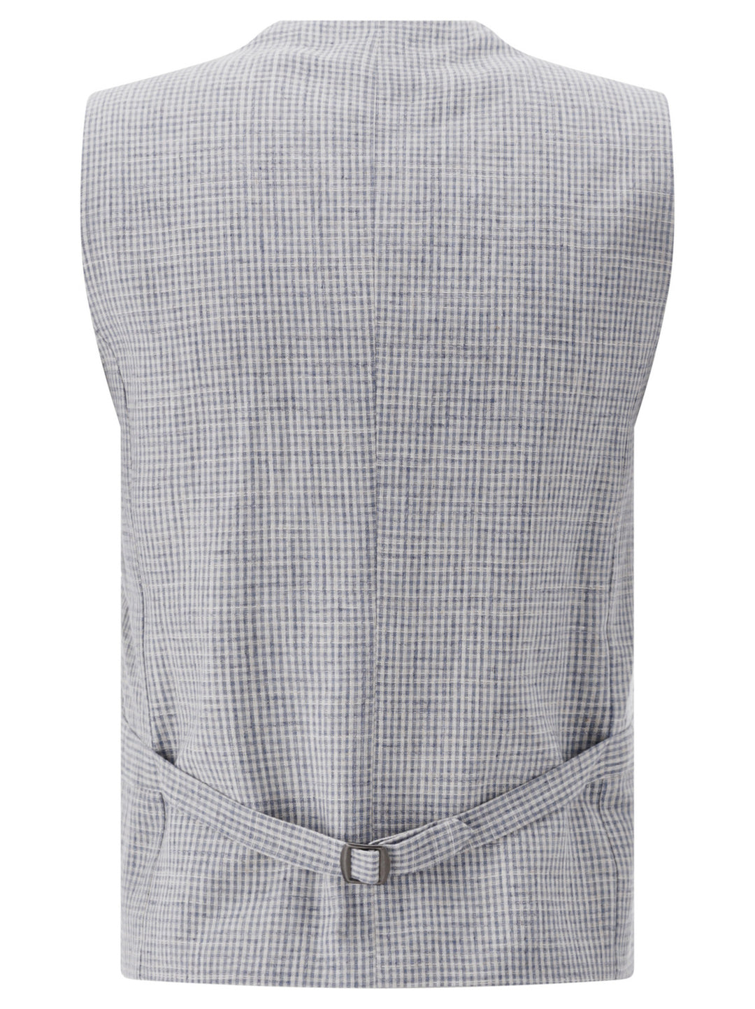 Club of Gents CG Perry Gilet linnen-katoenmix-39% Viscose<br />37% Linnen<br />19% Katoen<br />5% Polyester-HEREN PAKKEN & COLBERTS-Blauw