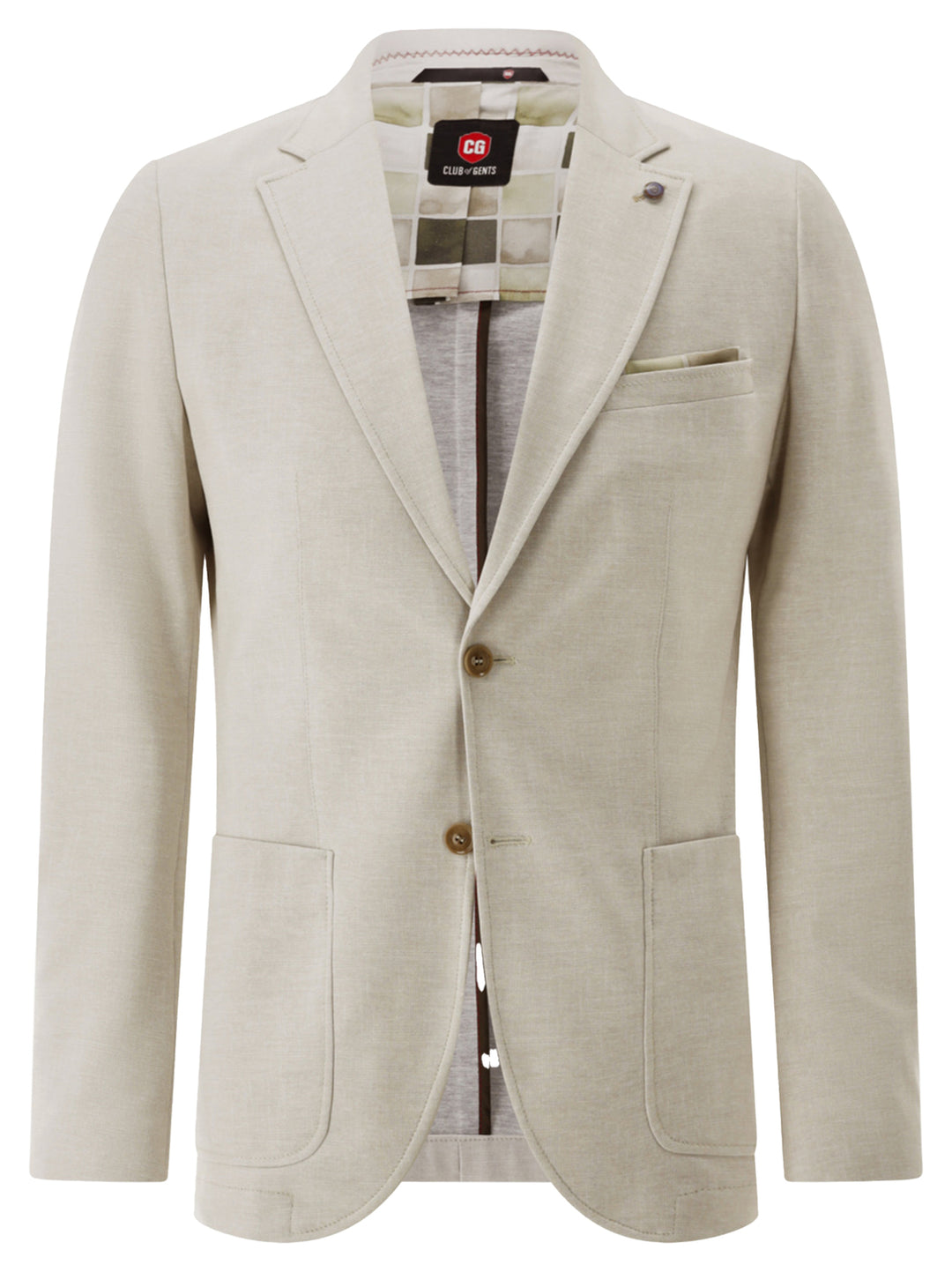 Club of Gents colbert CG Carter-J SV-94% Polyester<br />6% Elastaan-HEREN PAKKEN & COLBERTS-Beige