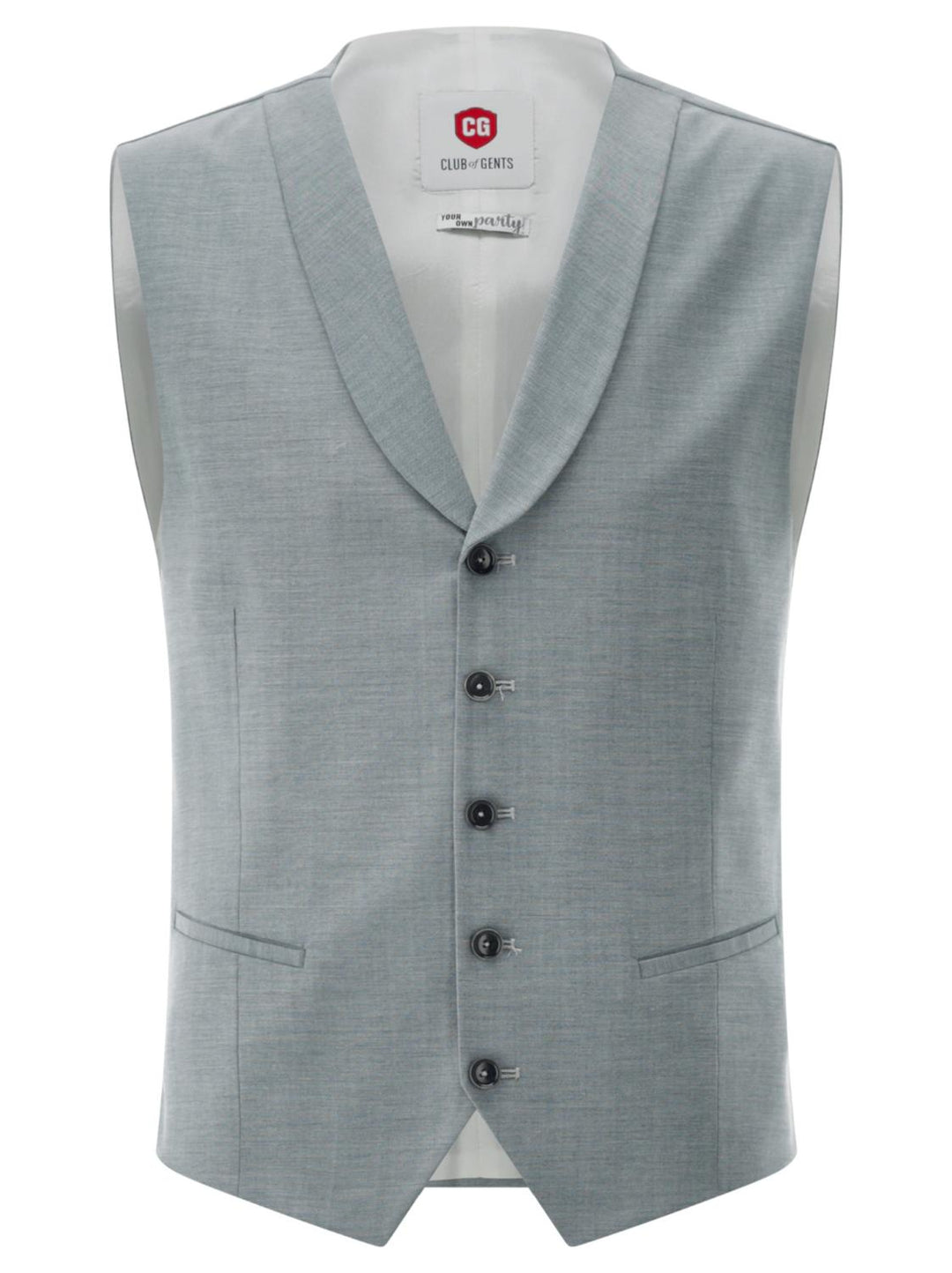 Club of Gents gilet CG Paddy-57% wol, 40% viskose, 3% elasthaan-HEREN PAKKEN & COLBERTS-Groen