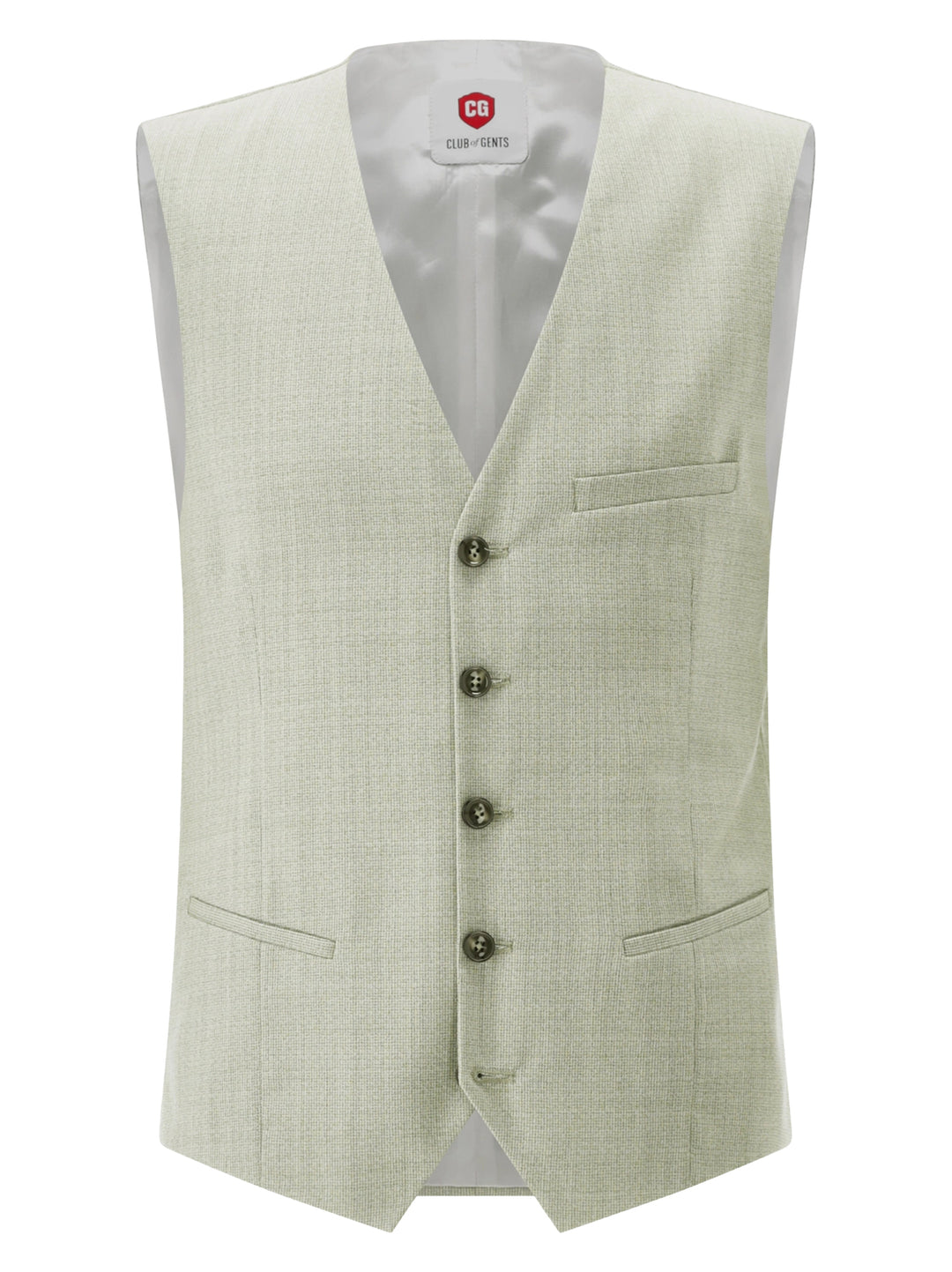Club of Gents – Gilet Groen Mix & Match-60% acetaat, 40% polyester-HEREN PAKKEN & COLBERTS-Groen