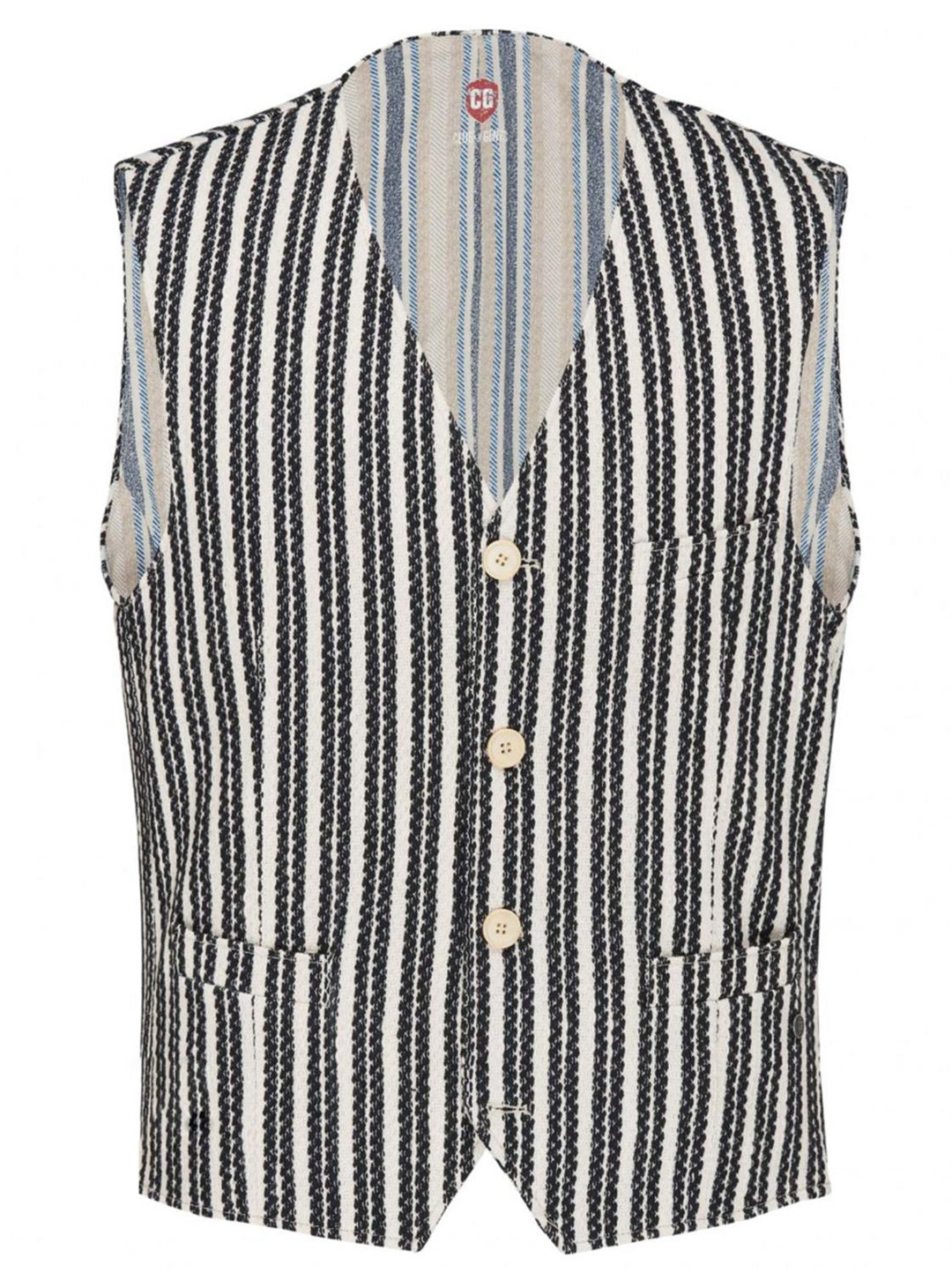 Club of Gents gilet Mosley-65% polyester, 35% katoen-HEREN PAKKEN & COLBERTS-Blauw