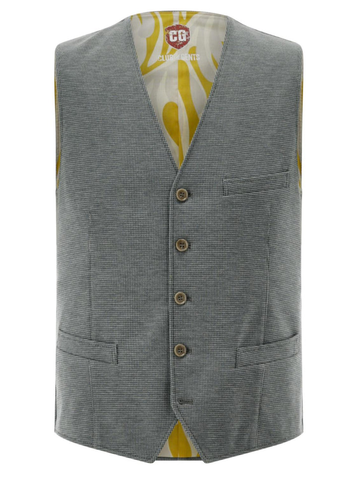 Club of Gents gilet MOSLEY-84% polyester, 12% viskose, 4% elasthaan-HEREN PAKKEN & COLBERTS-Groen