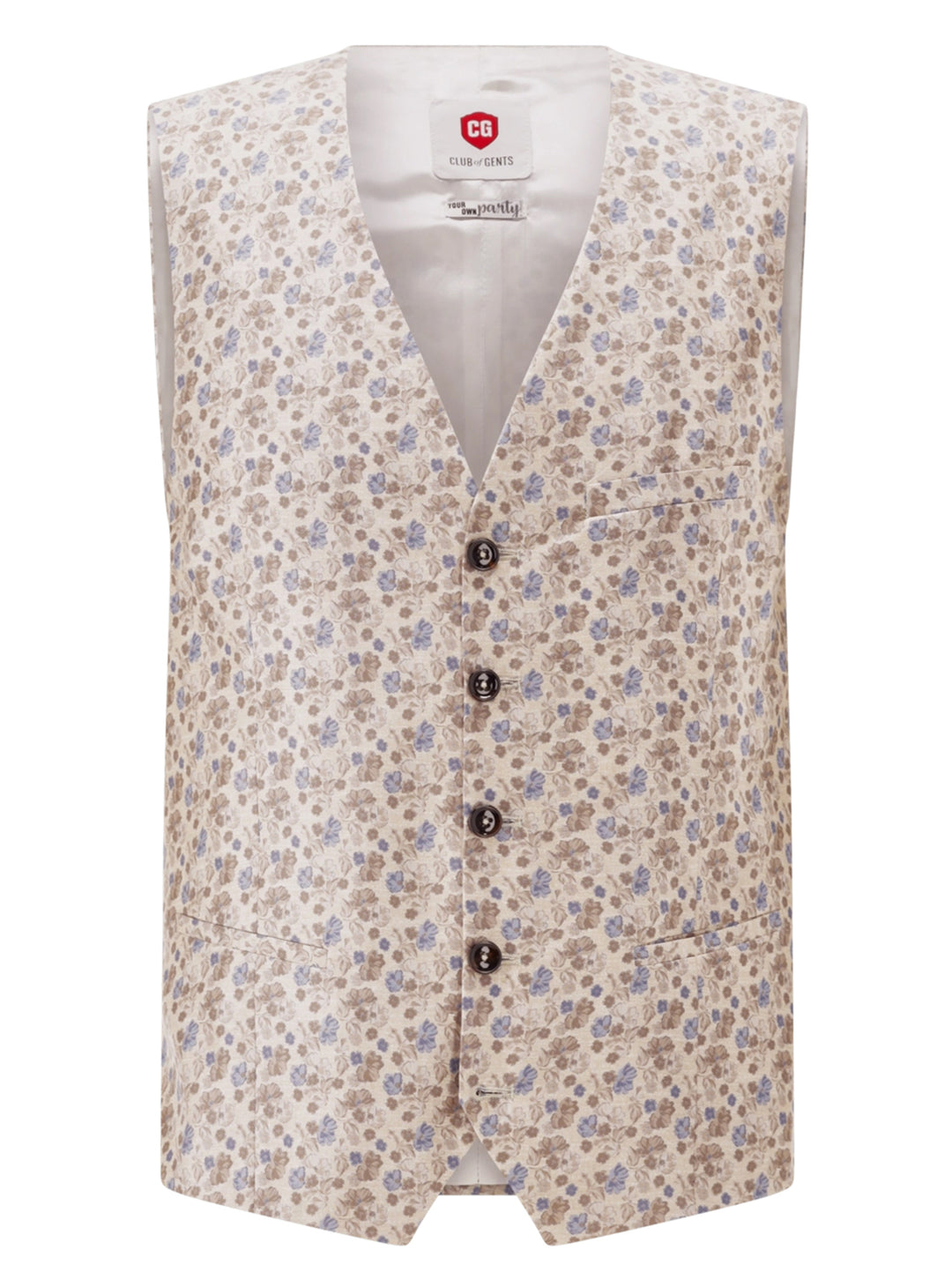 Club of Gents Plum Gilet – Beige-100% zijde-HEREN PAKKEN & JASJES-Beige