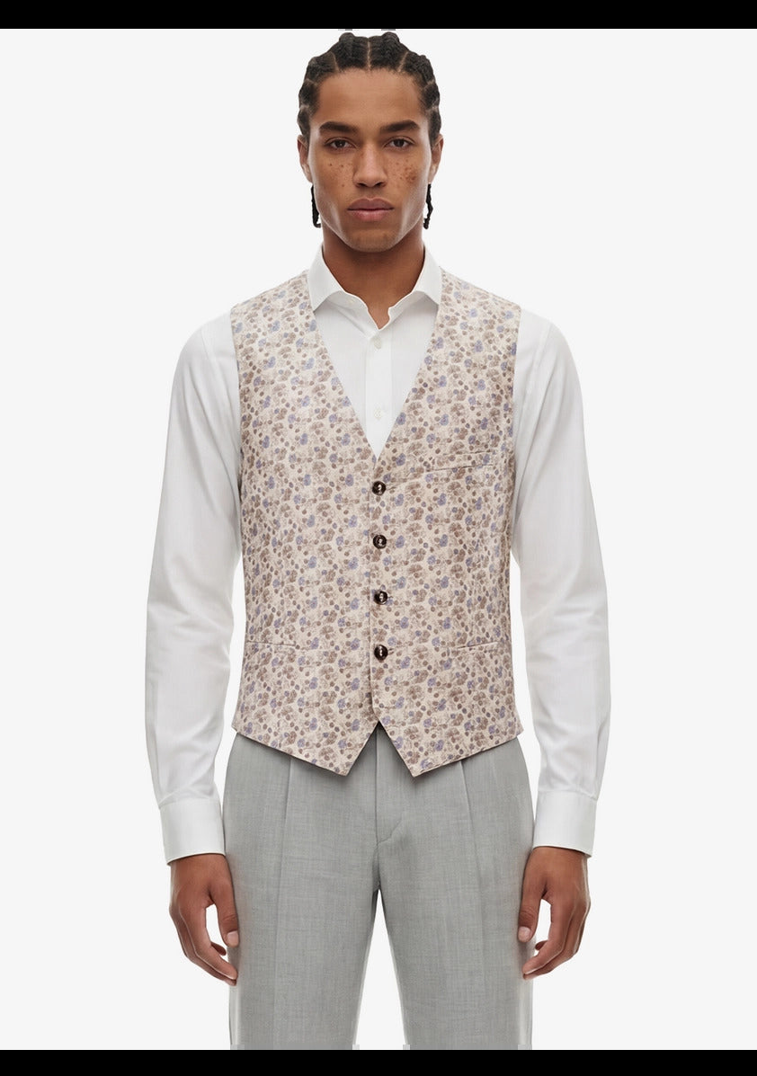 Club of Gents Plum Gilet – Beige-100% zijde-HEREN PAKKEN & JASJES-Beige