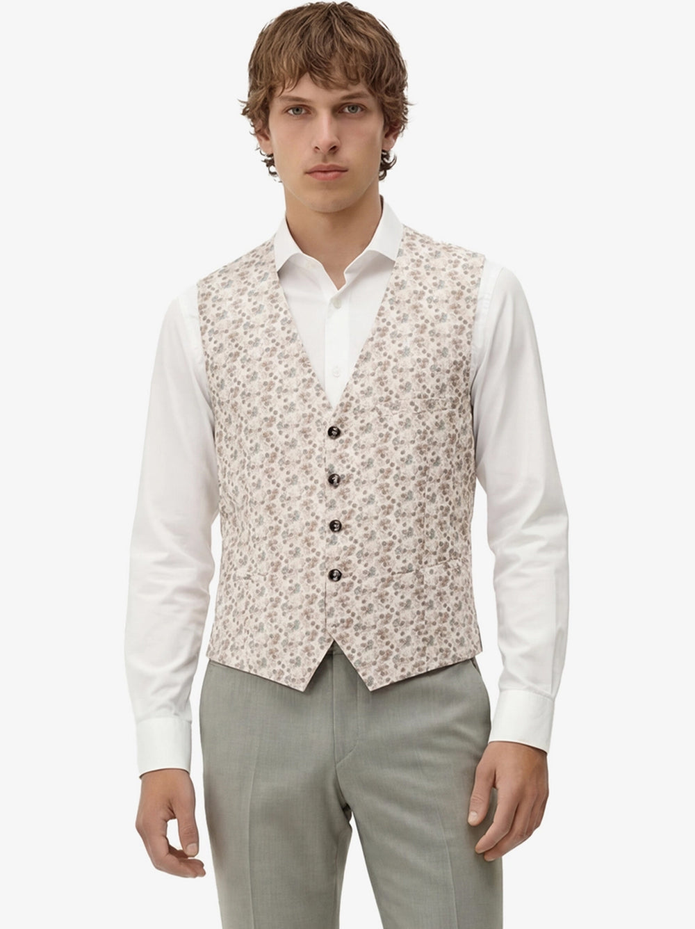 Club of Gents Plum Gilet – Beige-100% zijde-HEREN PAKKEN & JASJES-Beige