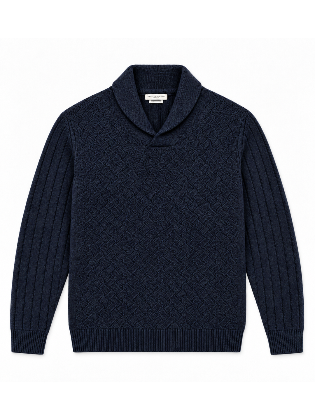 Daniele Fiesoli Gebreide Polo – Blauw-50% alpaca, 50% merinowol-HEREN TRUIEN & VESTEN-Blauw