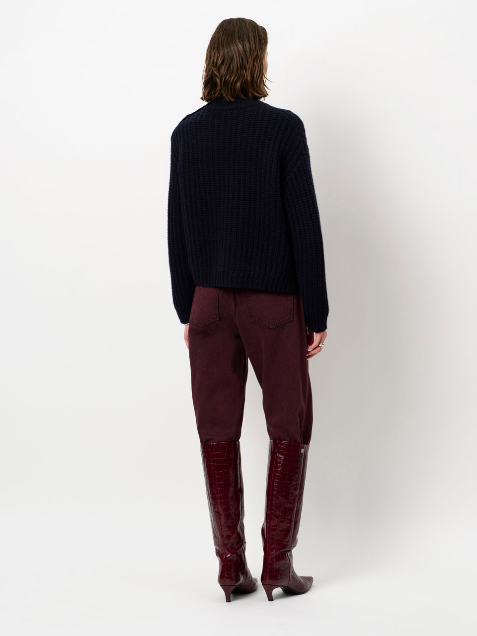 Dante 6 Adouna Rigebreide Trui – Blauw-100% wol-DAMES TRUIEN & VESTEN-Blauw