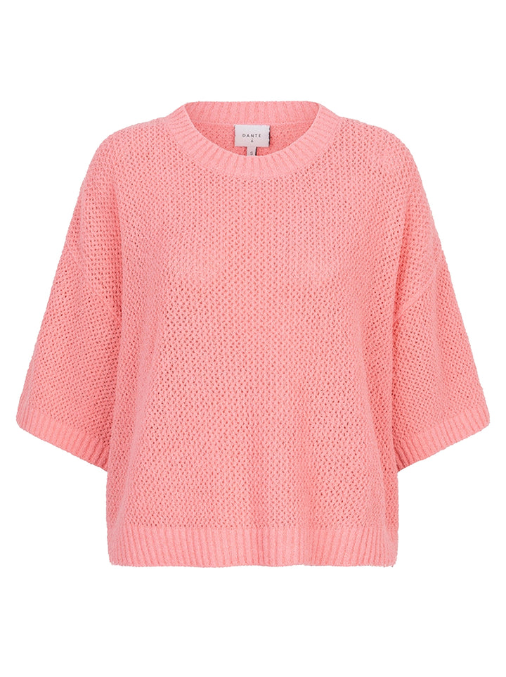 Dante 6 Ajour Knit Sweater – Roze-85% katoen, 15% polyamide-DAMES TRUIEN & VESTEN-Roze