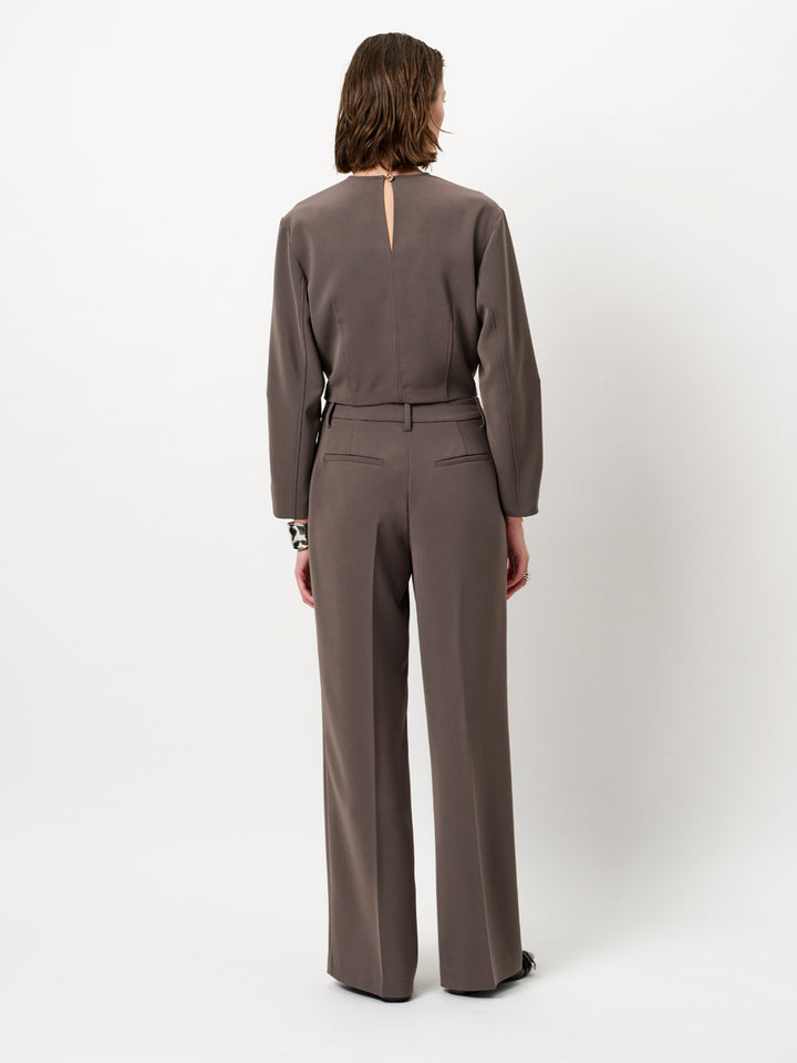 Dante 6 Alain Pantalon – Grijs-92% polyester, 8% elastaan-DAMES BROEKEN-Grijs