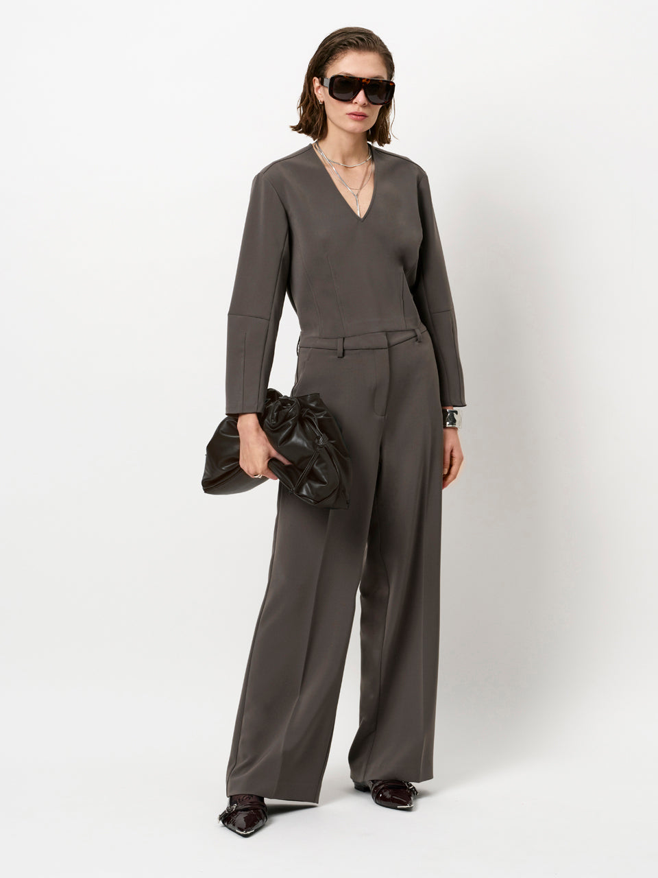 Dante 6 Alain Pantalon – Grijs-92% polyester, 8% elastaan-DAMES BROEKEN-Grijs