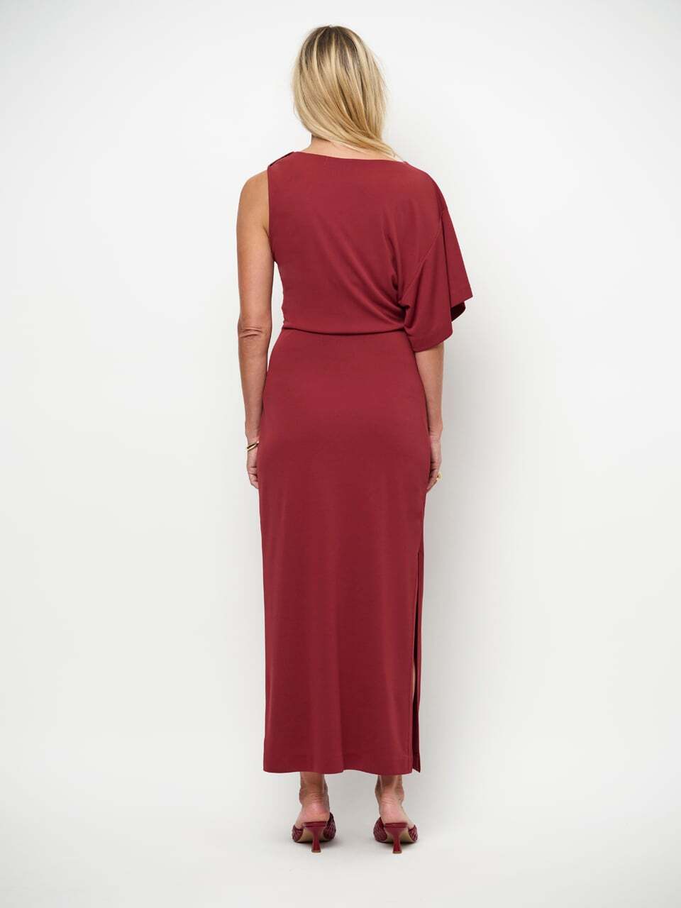 Dante 6 Aliki asymmetrische luxe maxi jurk – Rood-100% polyester-DAMES JURKEN-Rood