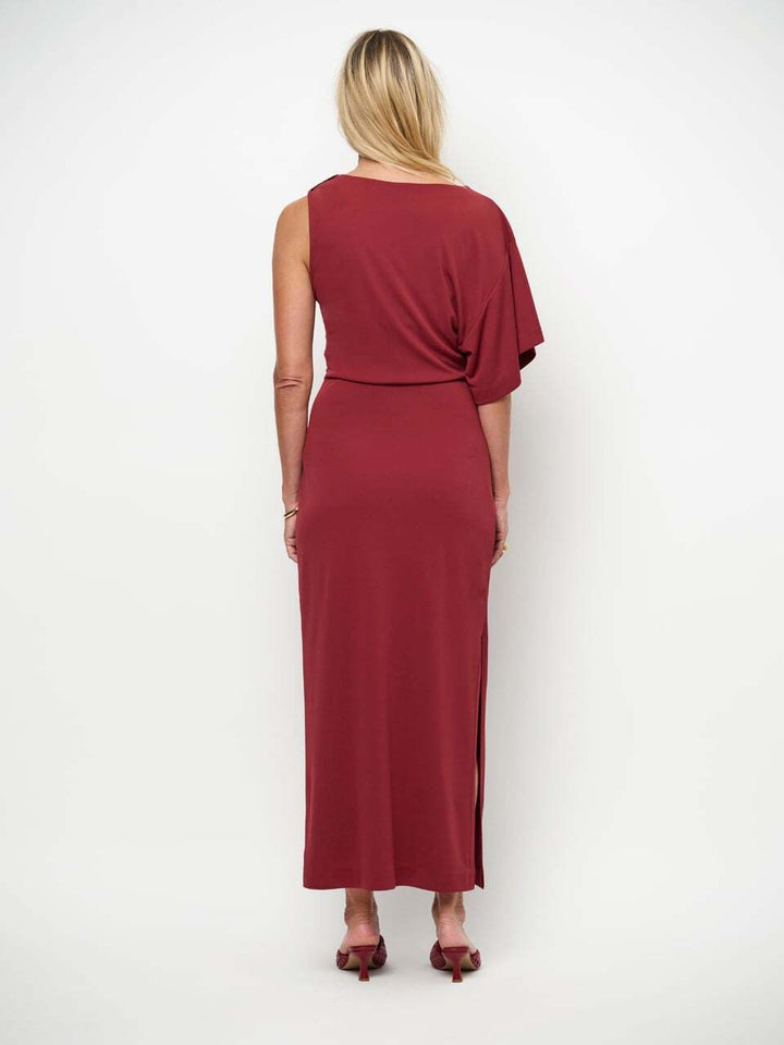 Dante 6 Aliki asymmetrische luxe maxi jurk – Rood-100% polyester-DAMES JURKEN-Rood