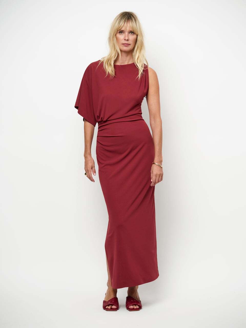 Dante 6 Aliki asymmetrische luxe maxi jurk – Rood-100% polyester-DAMES JURKEN-Rood