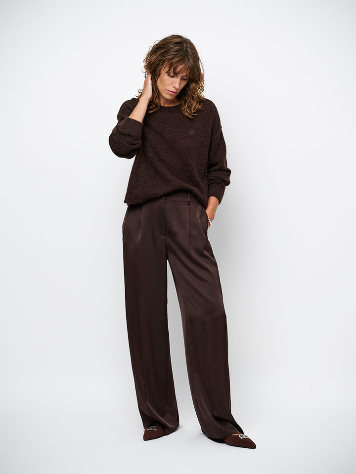 Dante 6 Ariama Crewneck Trui – Espresso Bruin-41% alpaca, 22% wol, 37% polyamide-DAMES TRUIEN & VESTEN-Bruin