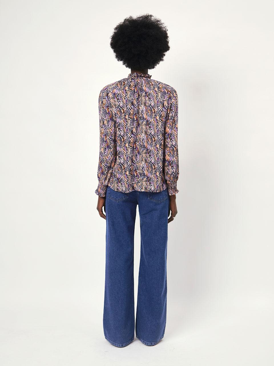 Dante 6 Bexley blouse-74% polyester, 18% viskose, 8% elasthaan-DAMES TOPS & BLOUSES-Paars