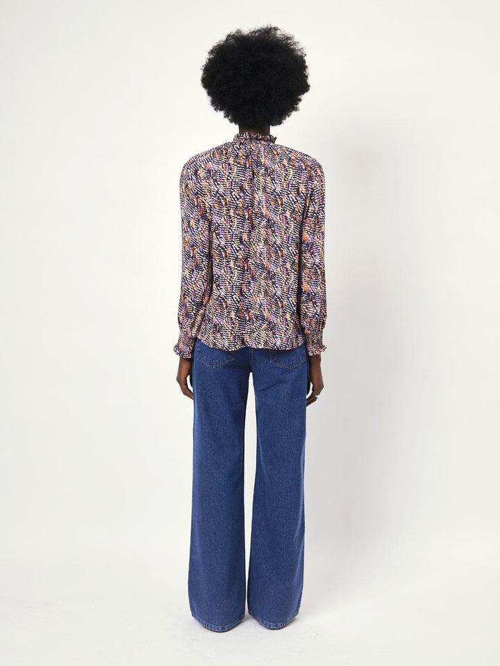 Dante 6 Bexley blouse-74% polyester, 18% viskose, 8% elasthaan-DAMES TOPS & BLOUSES-Paars