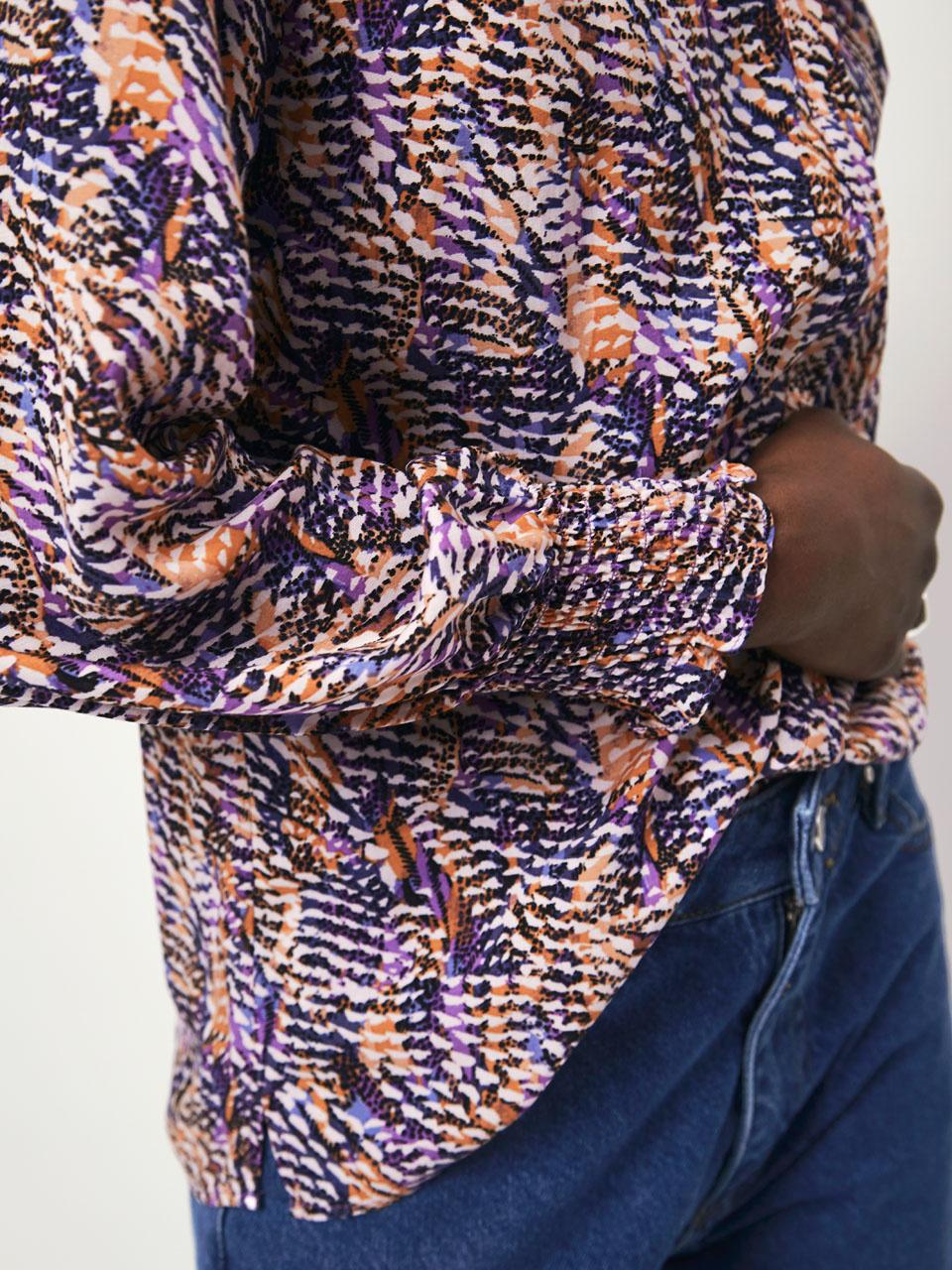 Dante 6 Bexley blouse-74% polyester, 18% viskose, 8% elasthaan-DAMES TOPS & BLOUSES-Paars