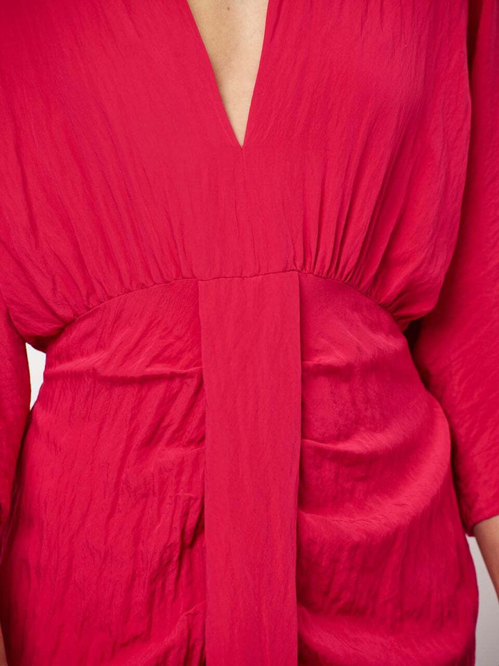 Dante 6 Bradshaw lange jurk – Rood-81% viscose, 19% polyamide-DAMES JURKEN-Rood