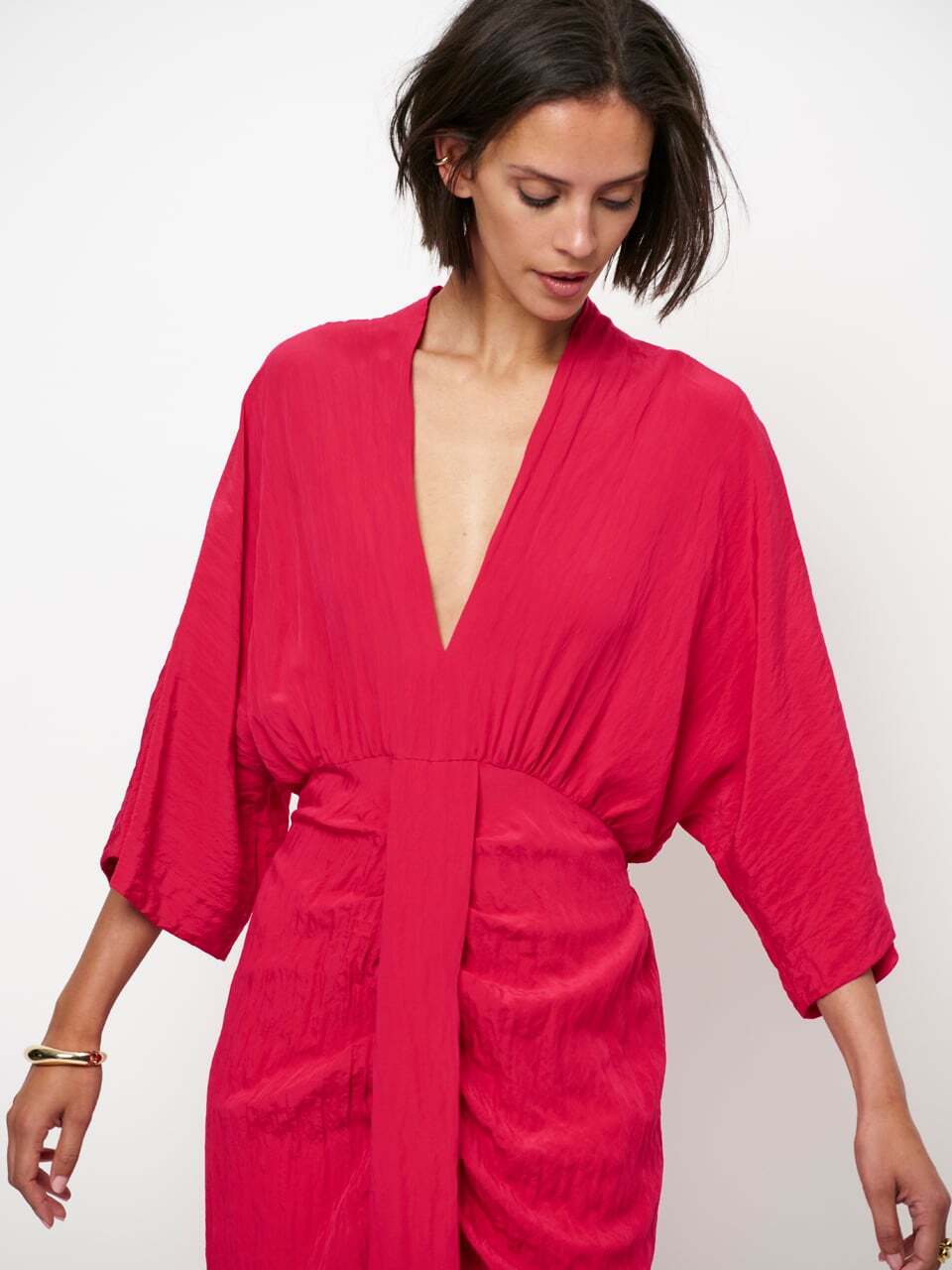 Dante 6 Bradshaw lange jurk – Rood-81% viscose, 19% polyamide-DAMES JURKEN-Rood