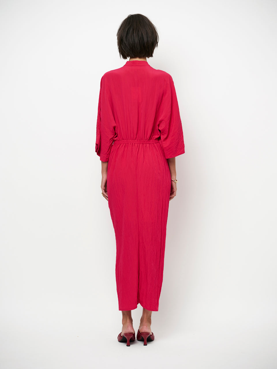 Dante 6 Bradshaw lange jurk – Rood-81% viscose, 19% polyamide-DAMES JURKEN-Rood