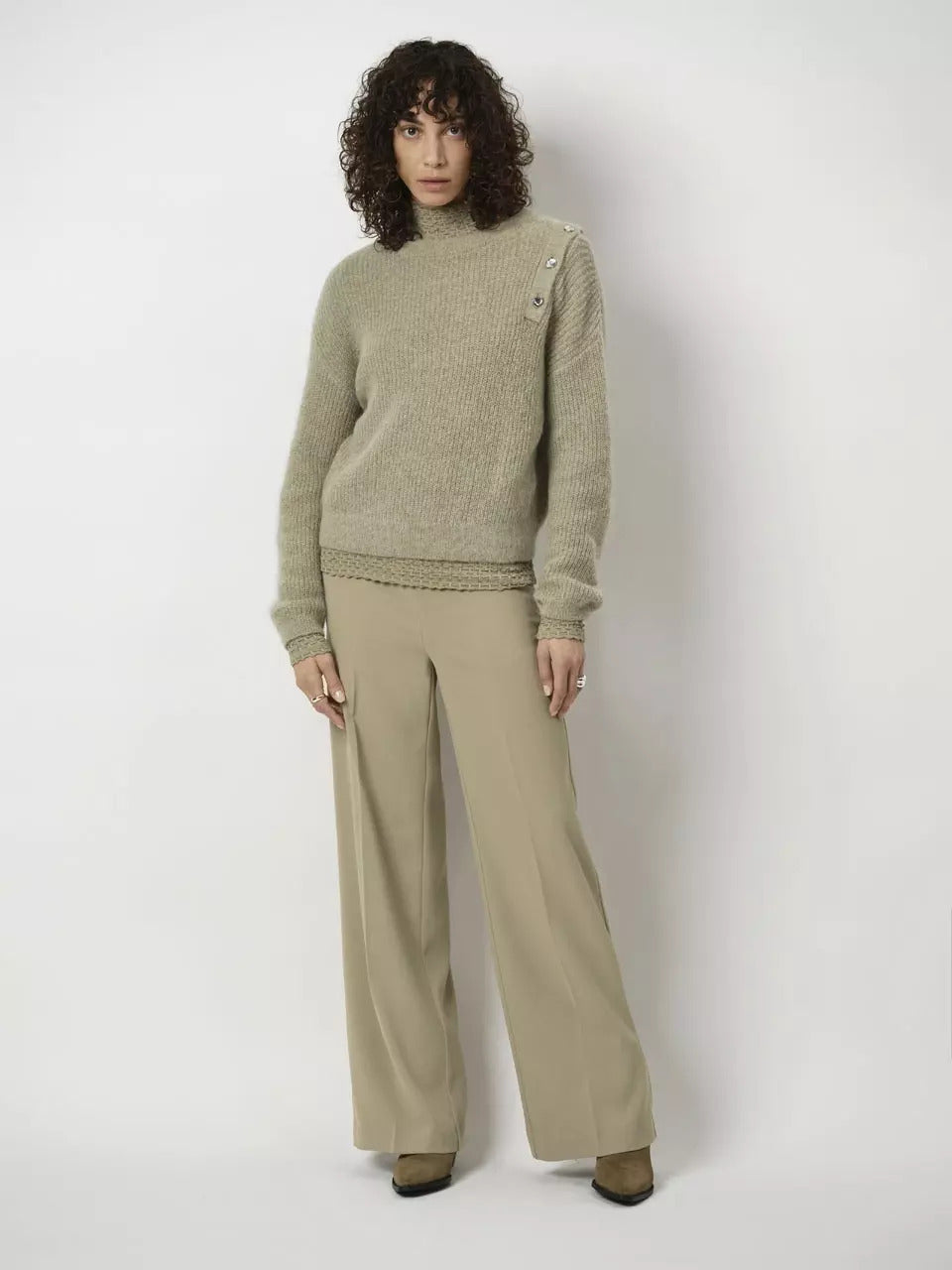 Dante 6 BRUNI trui-41% alpaca, 37% polyamid, 22% wool-DAMES TRUIEN & VESTEN-Groen